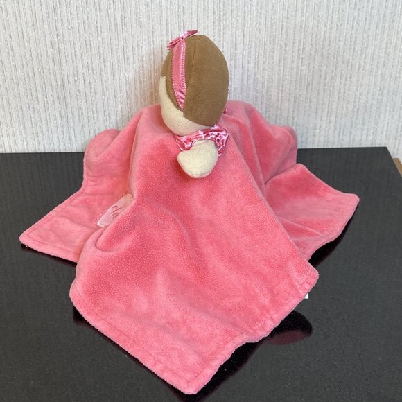 Baby Starters My First Doll Security Blanket Lovey Coral Pink Satin Heart Rattle - Picture 3 of 10